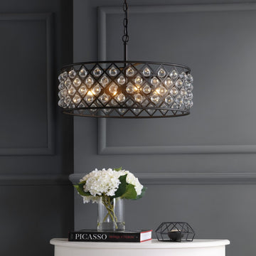 Gabrielle Crystal/Metal LED Pendant - JONATHAN Y